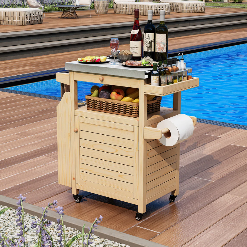 Wood outdoor trolley-MD-OT0020