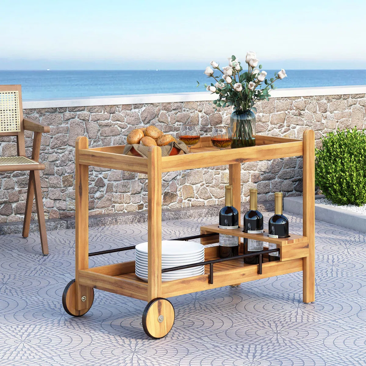 Wood outdoor trolley-MD-OT0005