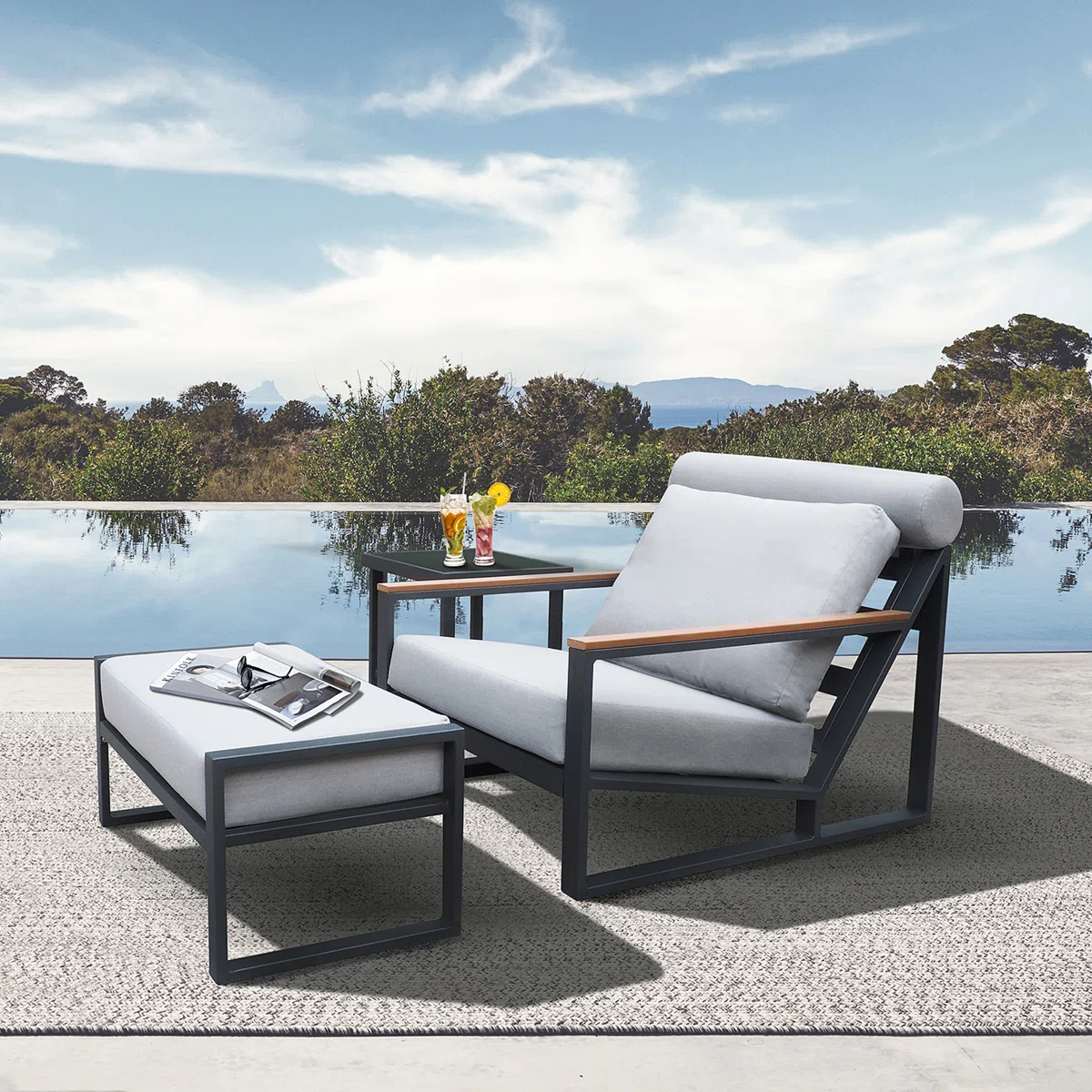 Aluminum Outdoor lounge chair-MD-OL0028