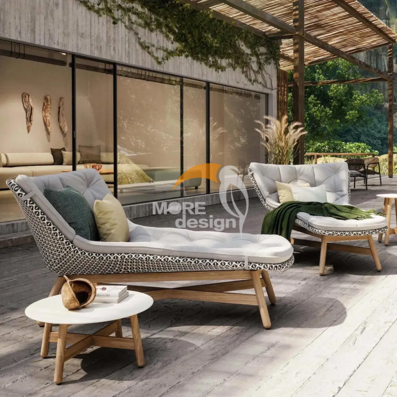 Wood outdoor side table-MD-0013