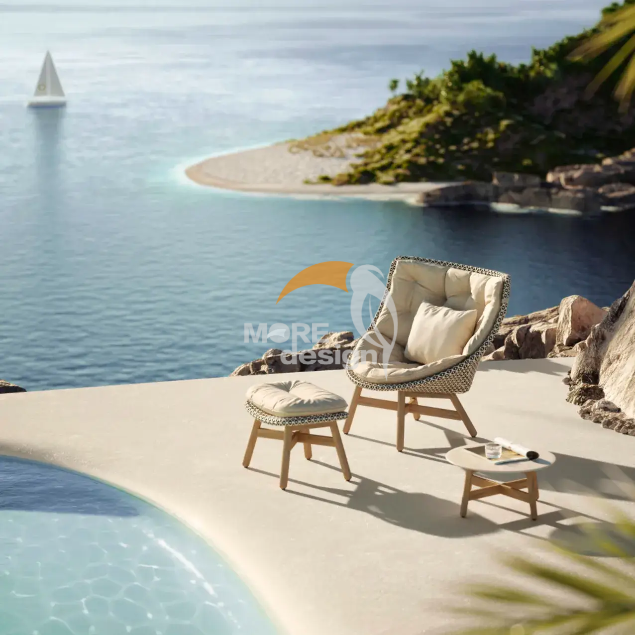 Wood outdoor side table-MD-0003