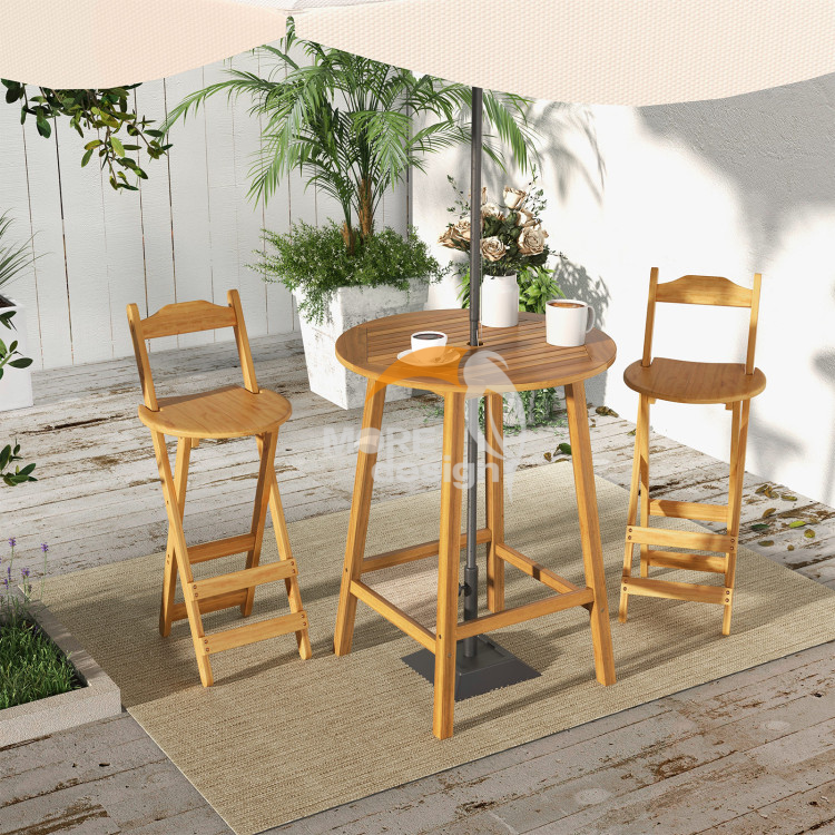 Wood restaurant bar table-0004