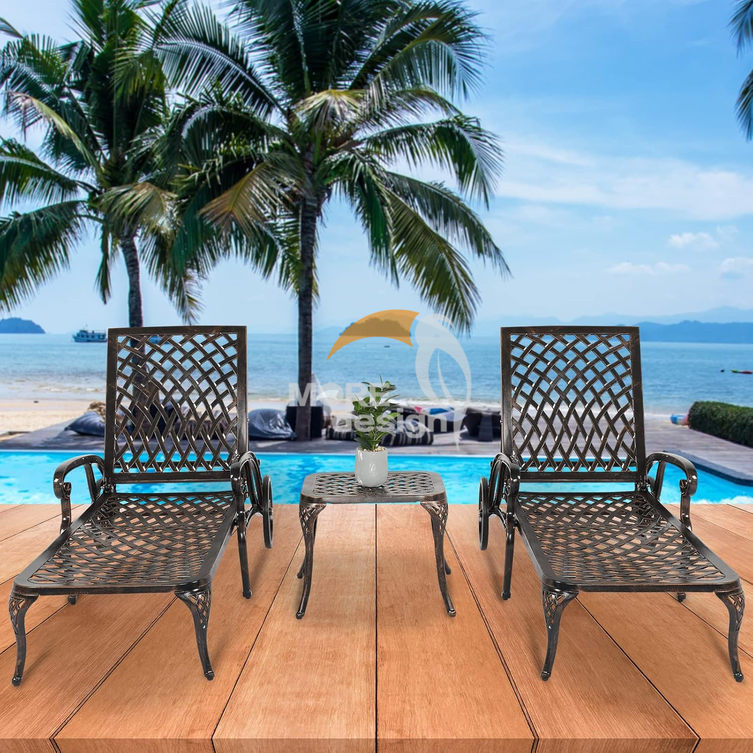 Cast aluminium sun lounger-MD-BS0021