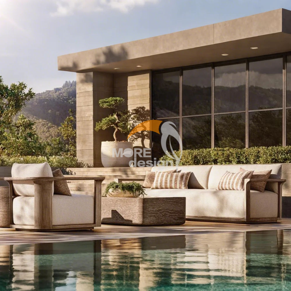 Teak outdoor series sofa-MD-0030