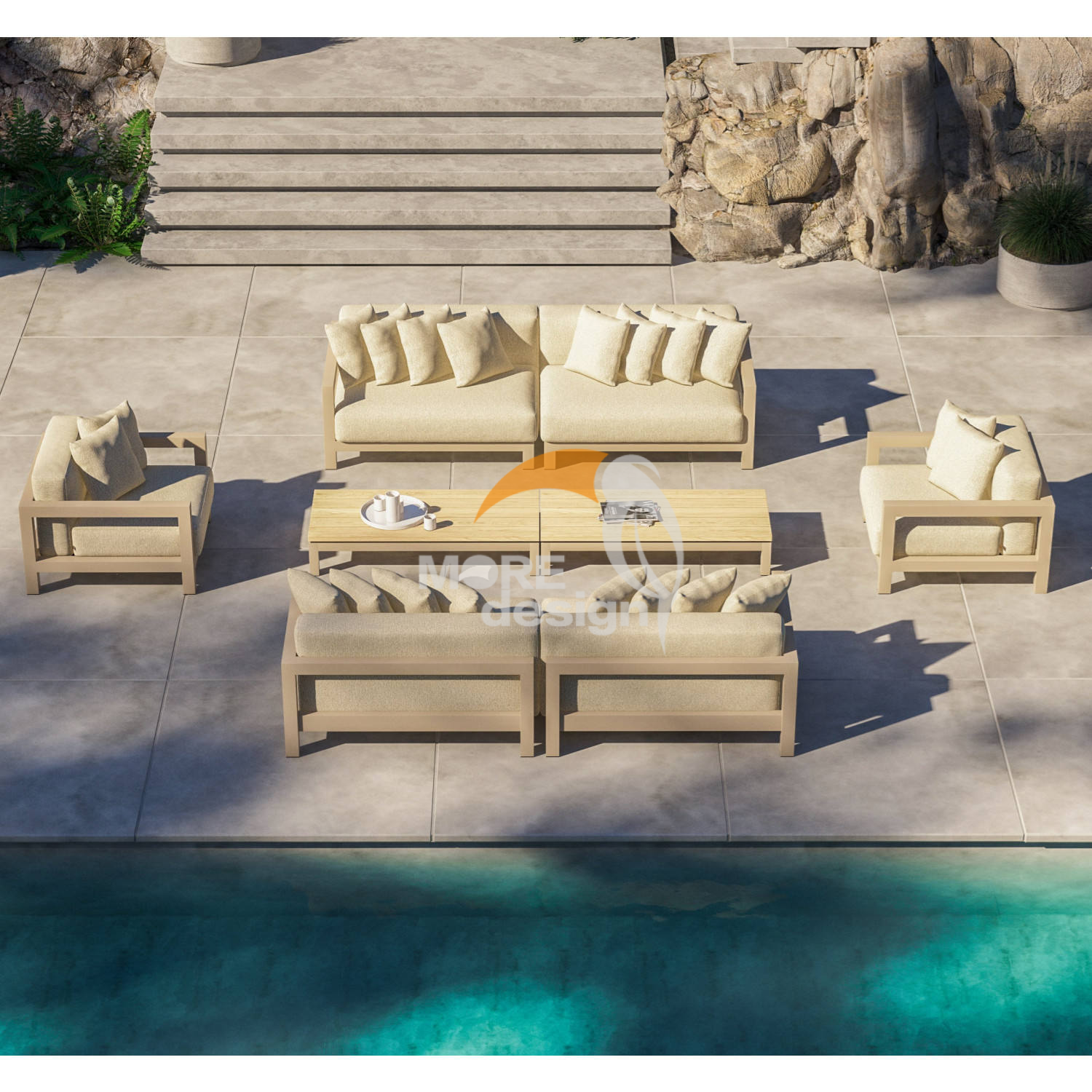 Teak outdoor series sofa-MD-0031