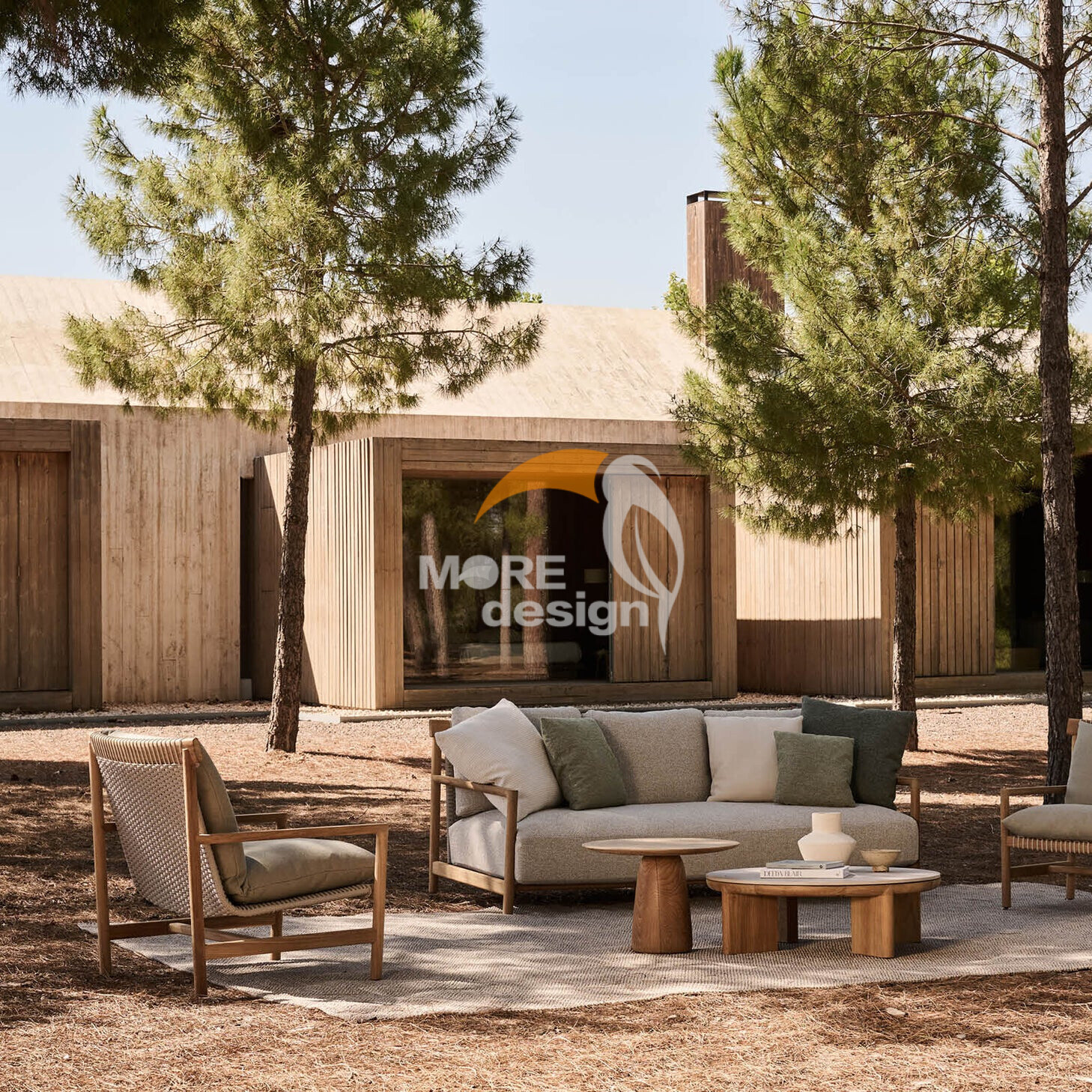 Teak outdoor series sofa-MD-0041