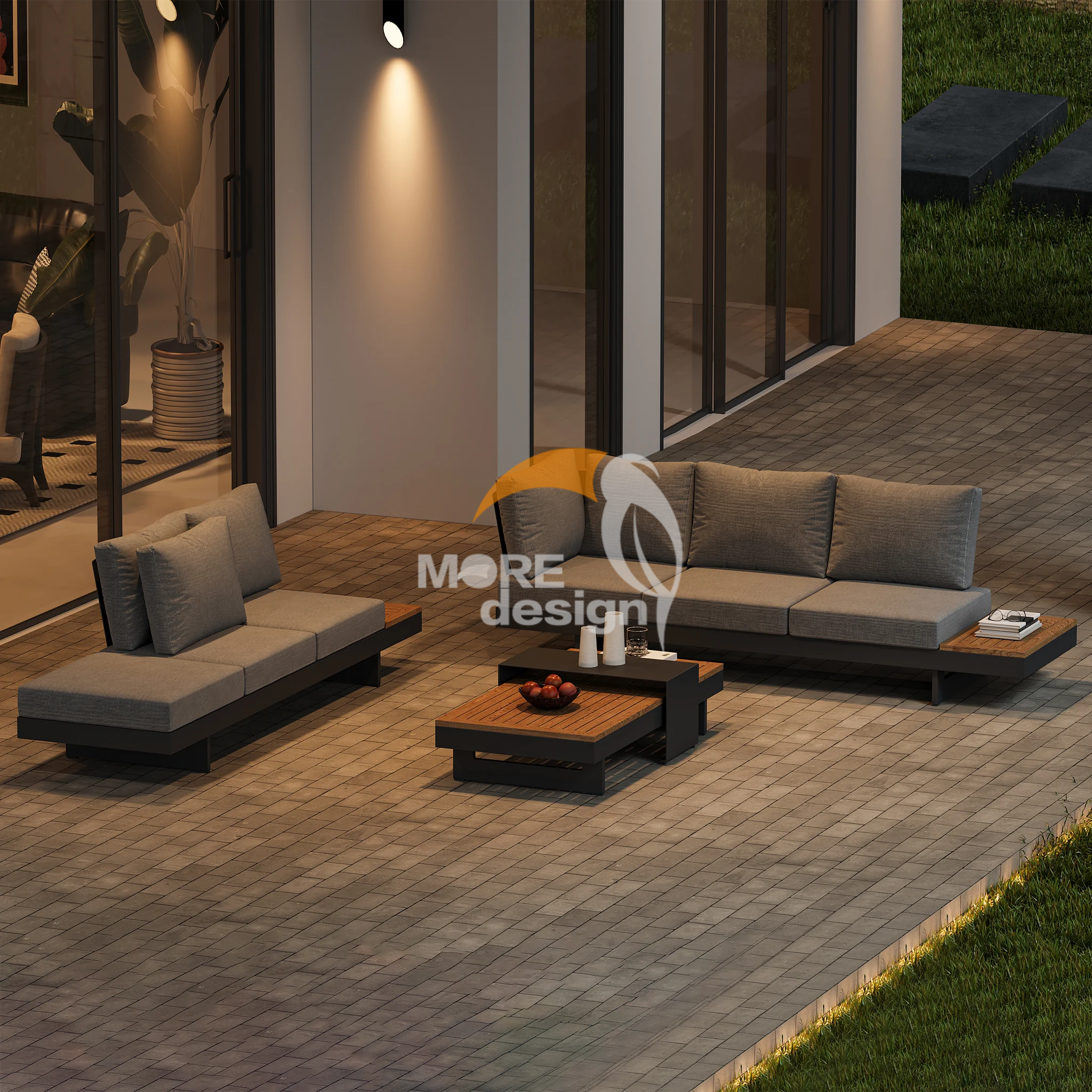 Aluminum outdoor series sofa-MD-0038