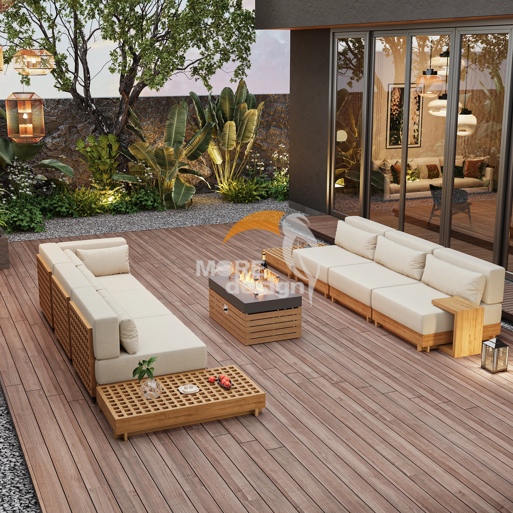 Teak outdoor series sofa-MD-0044