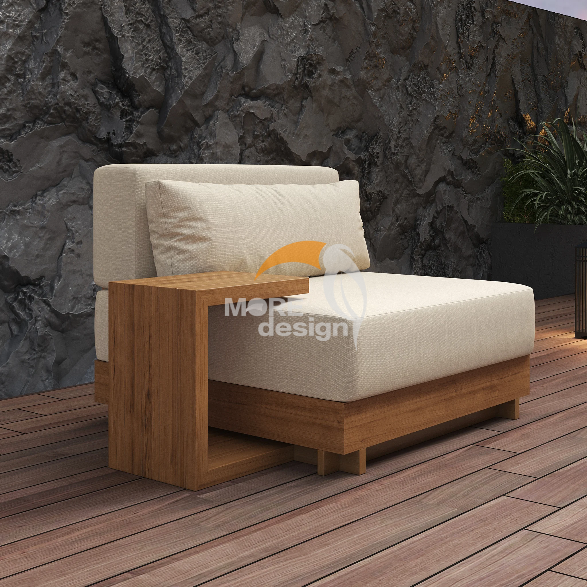 Teak outdoor series sofa-MD-0044