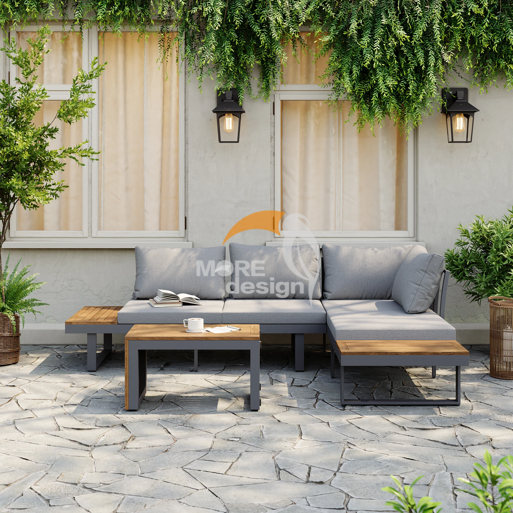 Aluminum outdoor series sofa-MD-0034