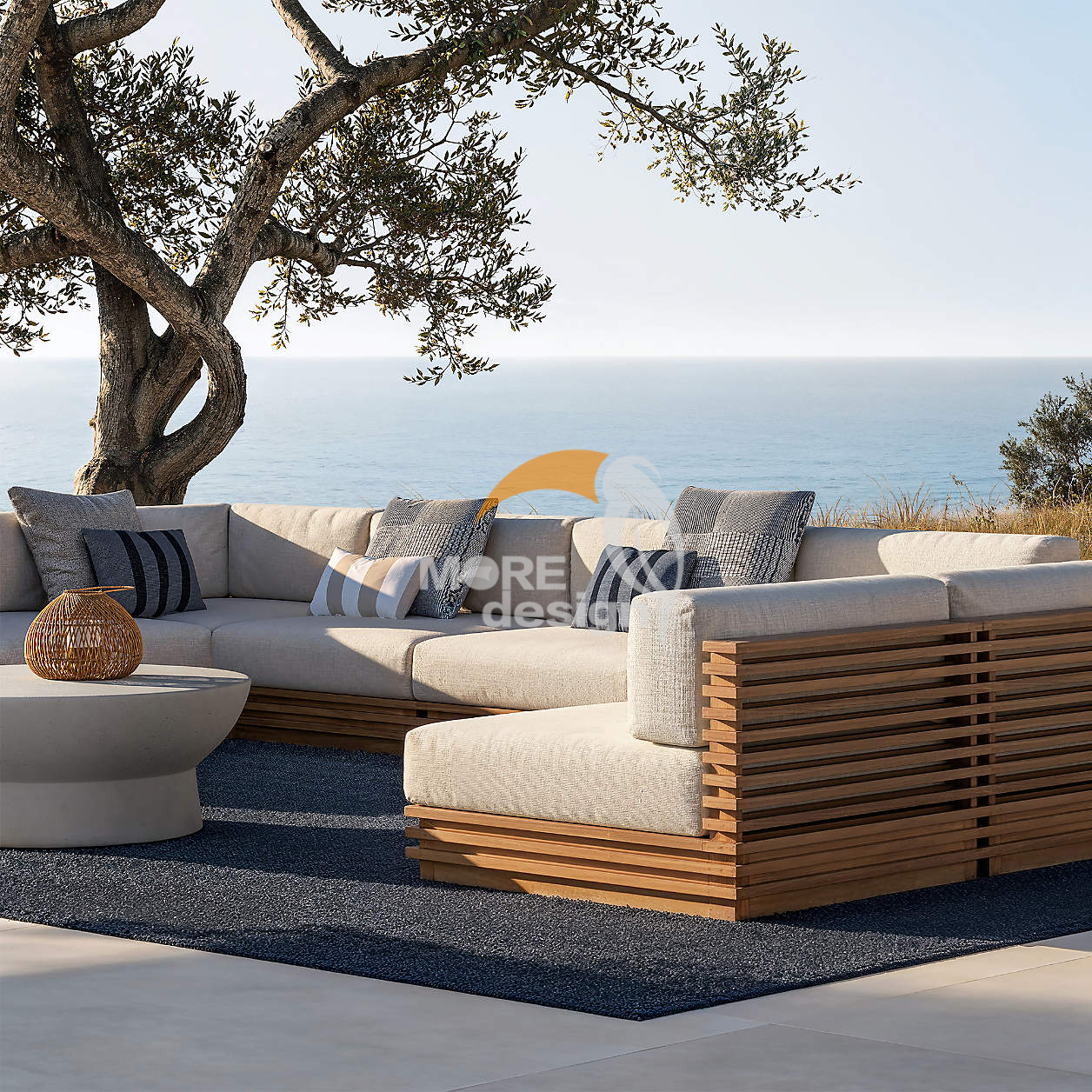 Teak outdoor series sofa-MD-0050