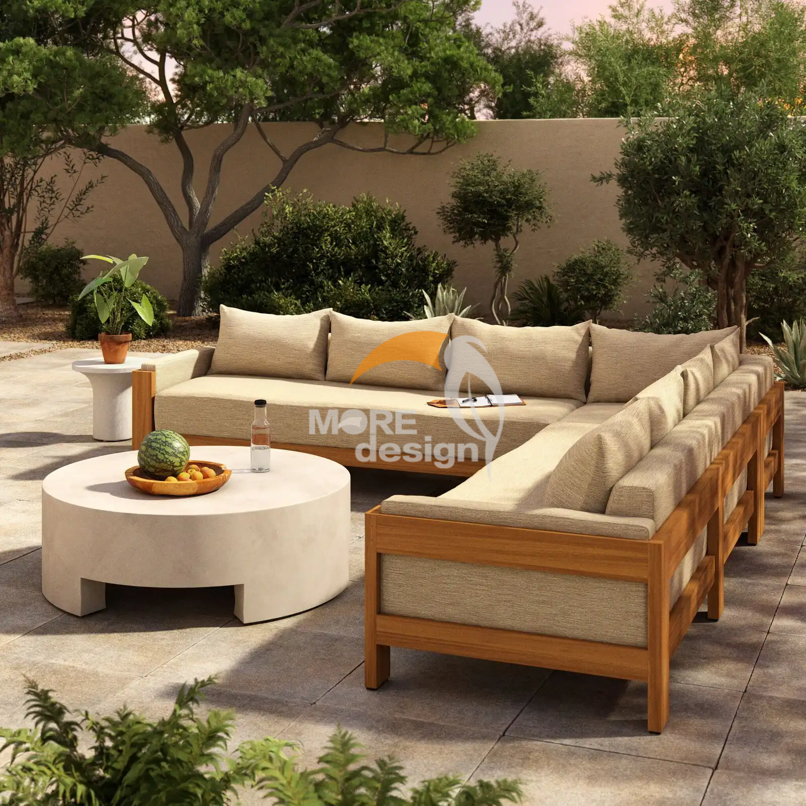 Teak outdoor series sofa-MD-0055