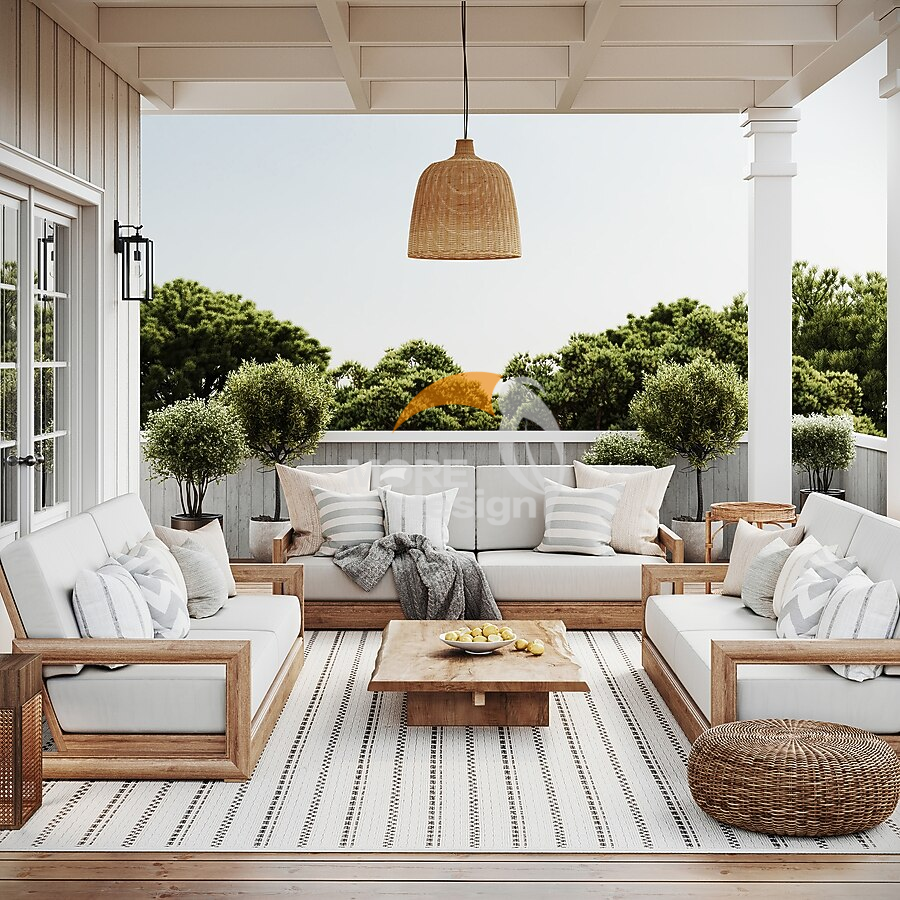 Teak outdoor series sofa-MD-0056