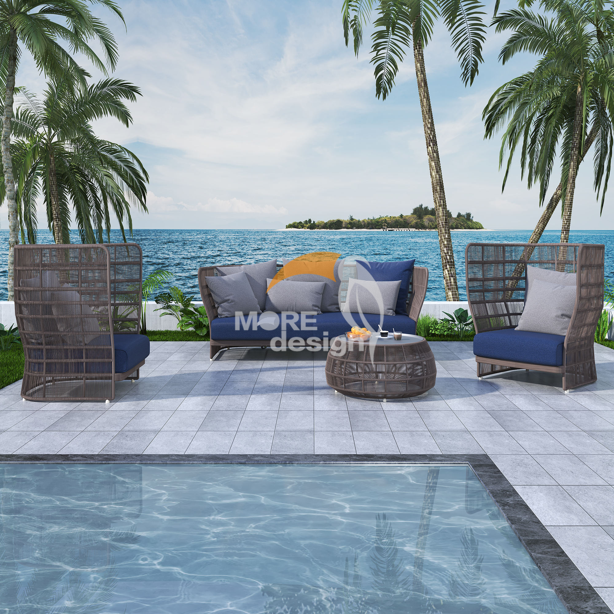 Rope outdoor series sofa-MD-0092