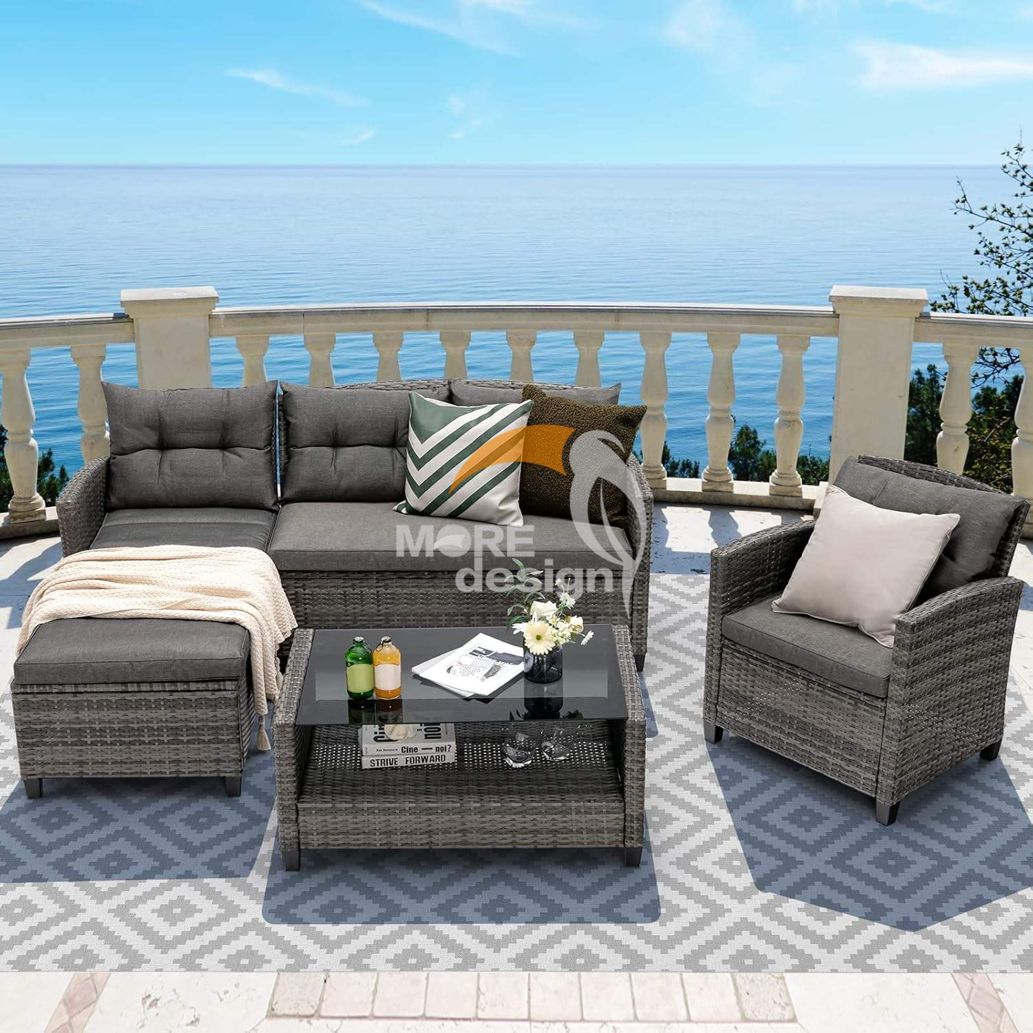 Rattan outdoor series sofa-MD-0015