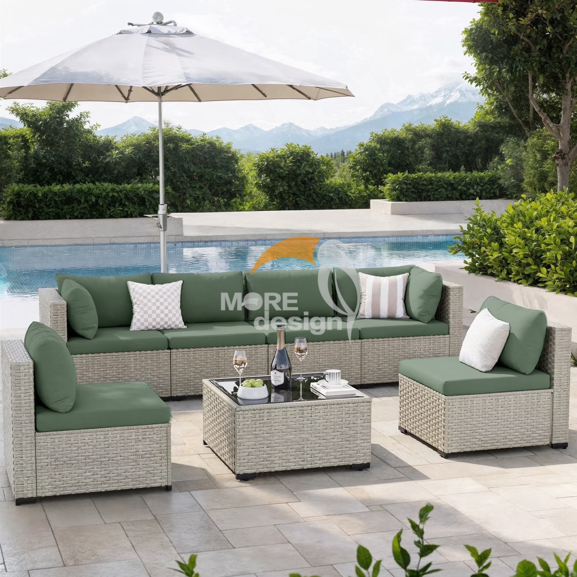 Rattan outdoor series sofa-MD-0021