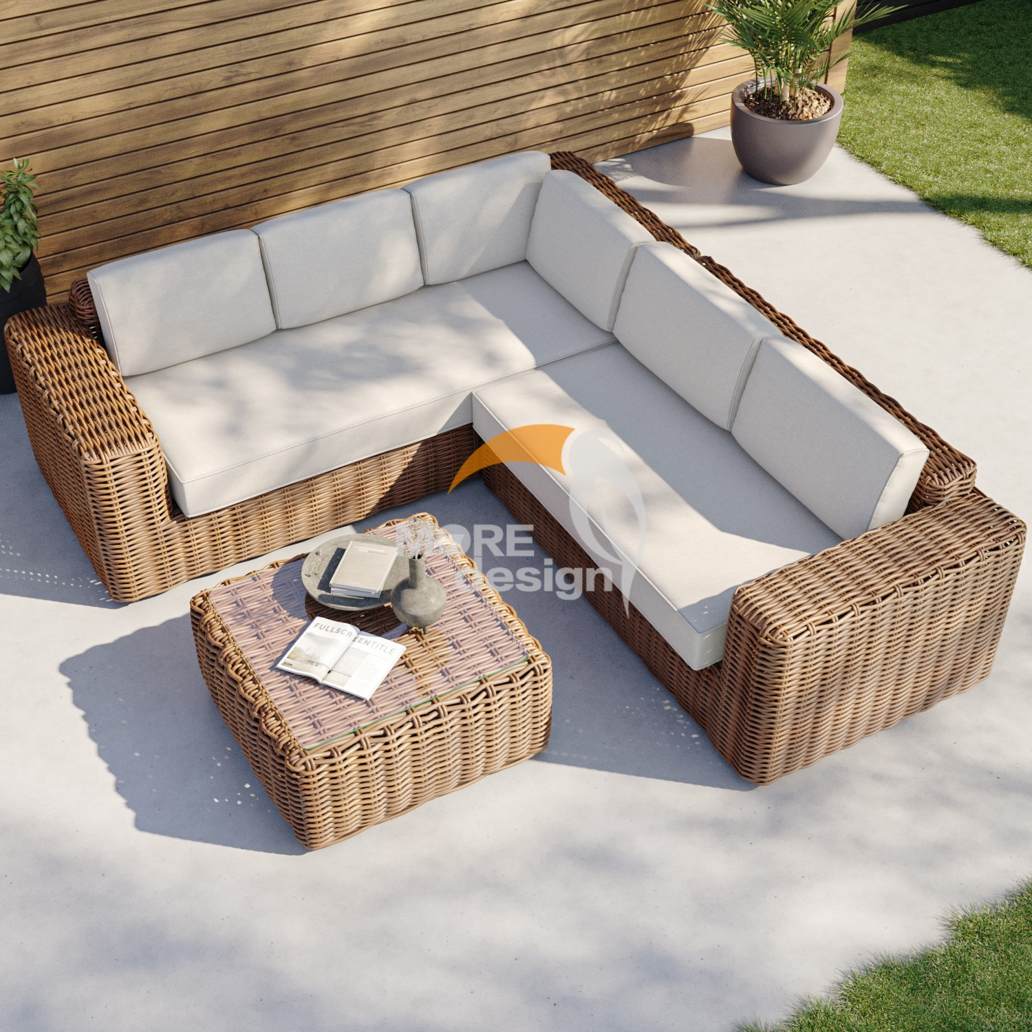 Rattan outdoor series sofa-MD-0063
