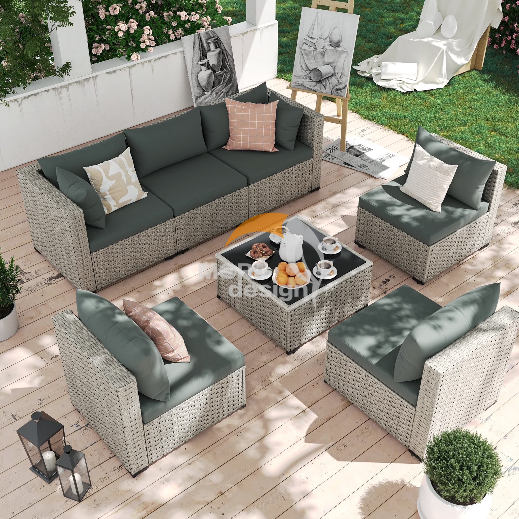 Rattan outdoor series sofa-MD-0067