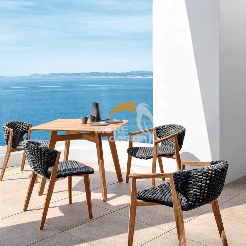 Patio furniture waterproof teak wood restaurant chair-MD-RD0074