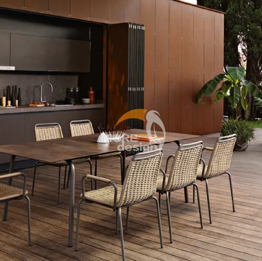 Patio furniture waterproof Braided Rope restaurant chair-MD-RD0081