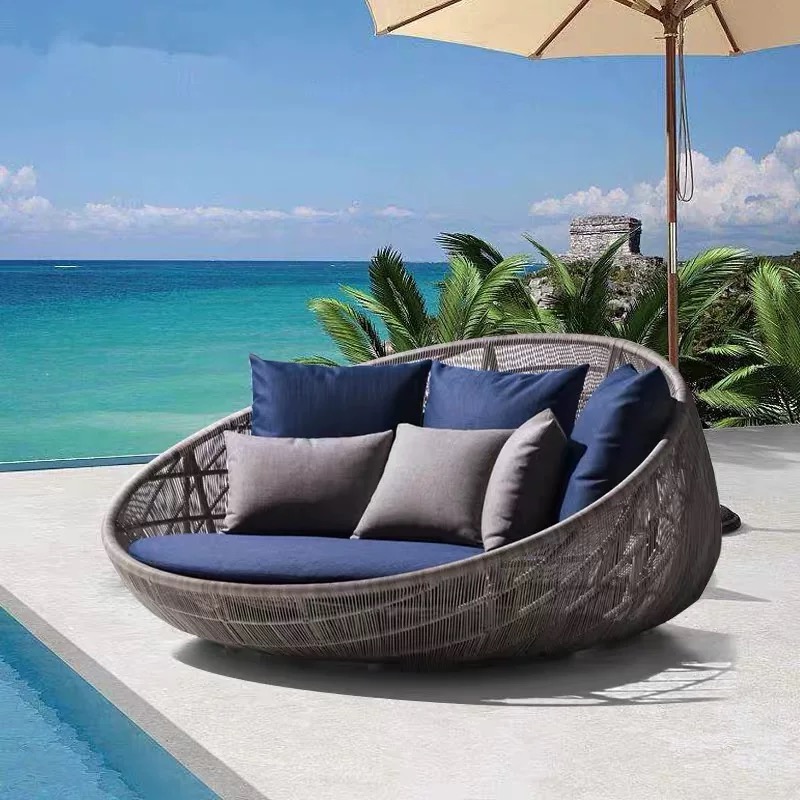 Aluminum Alloy Rattan sun lounger-MD-BS00068