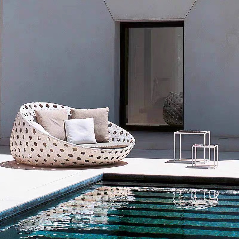 Aluminum Alloy Rattan sun lounger-MD-BS00070