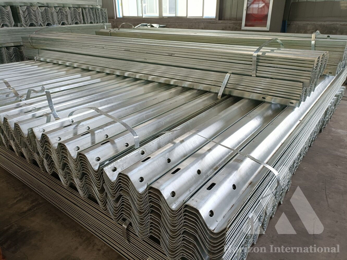 Thrie beam three waves roadway traffic safety barrier