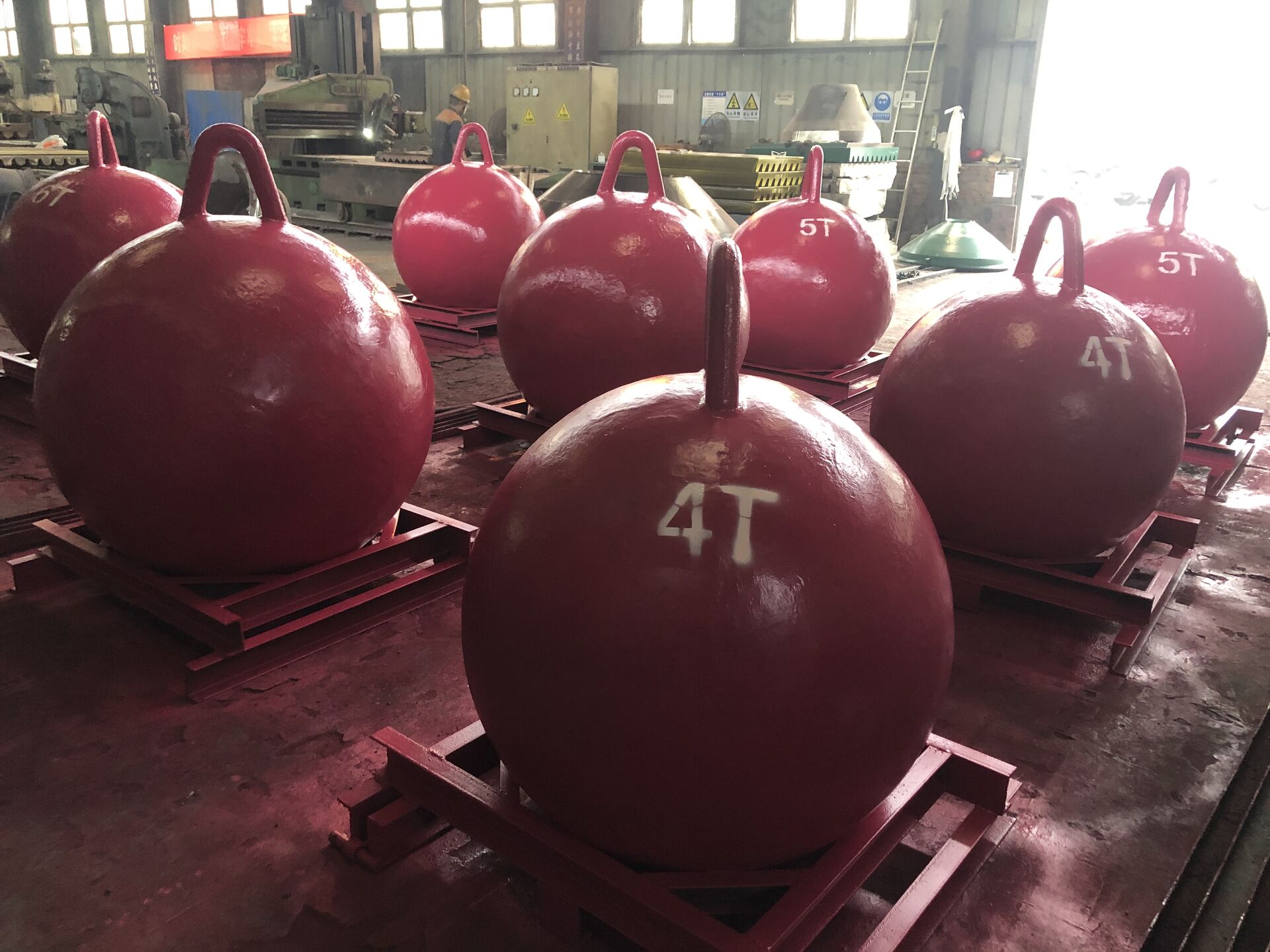 bola de acero: 3-10 toneladas