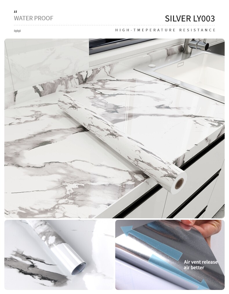 SLIVER MARBLE WALLPAPER-LY003