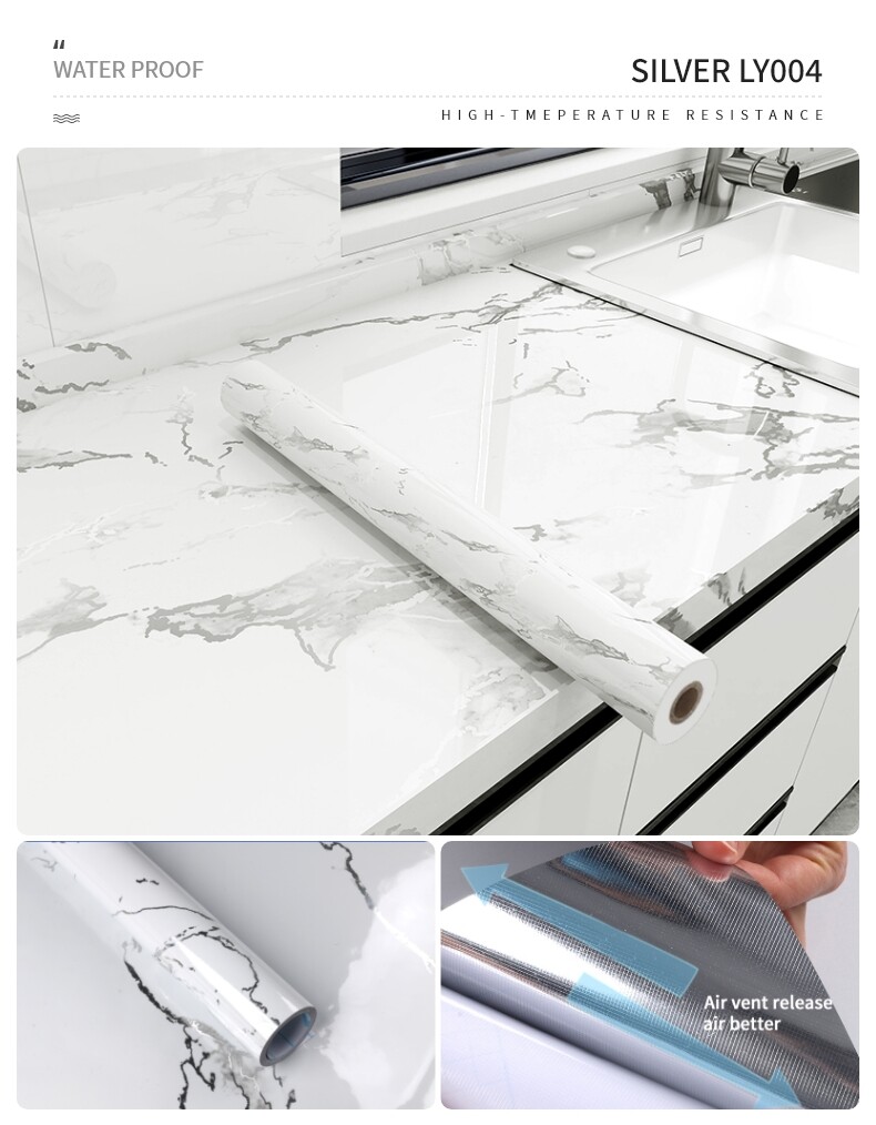 SILVER MARBLE WALLPAPER-LY004