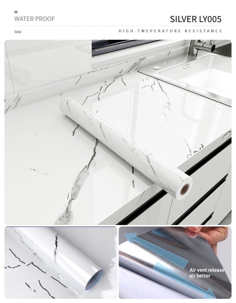 SILVER MARBLE WALLPAPER-LY005