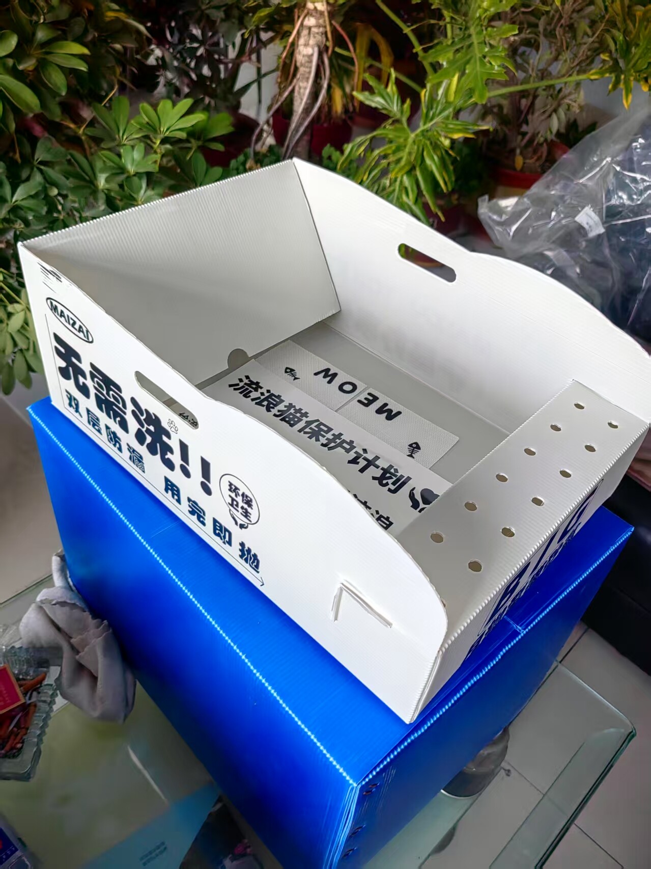 Corrugated Plastic  Disposable Pet Litter Box 