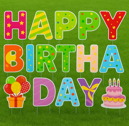 Weatherproof Polypropylene Corrugated Letter Boards – 26 Alphabet Birthday Lawn Signs