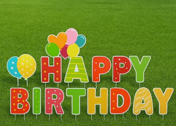 Weatherproof Polypropylene Corrugated Letter Boards – 26 Alphabet Birthday Lawn Signs