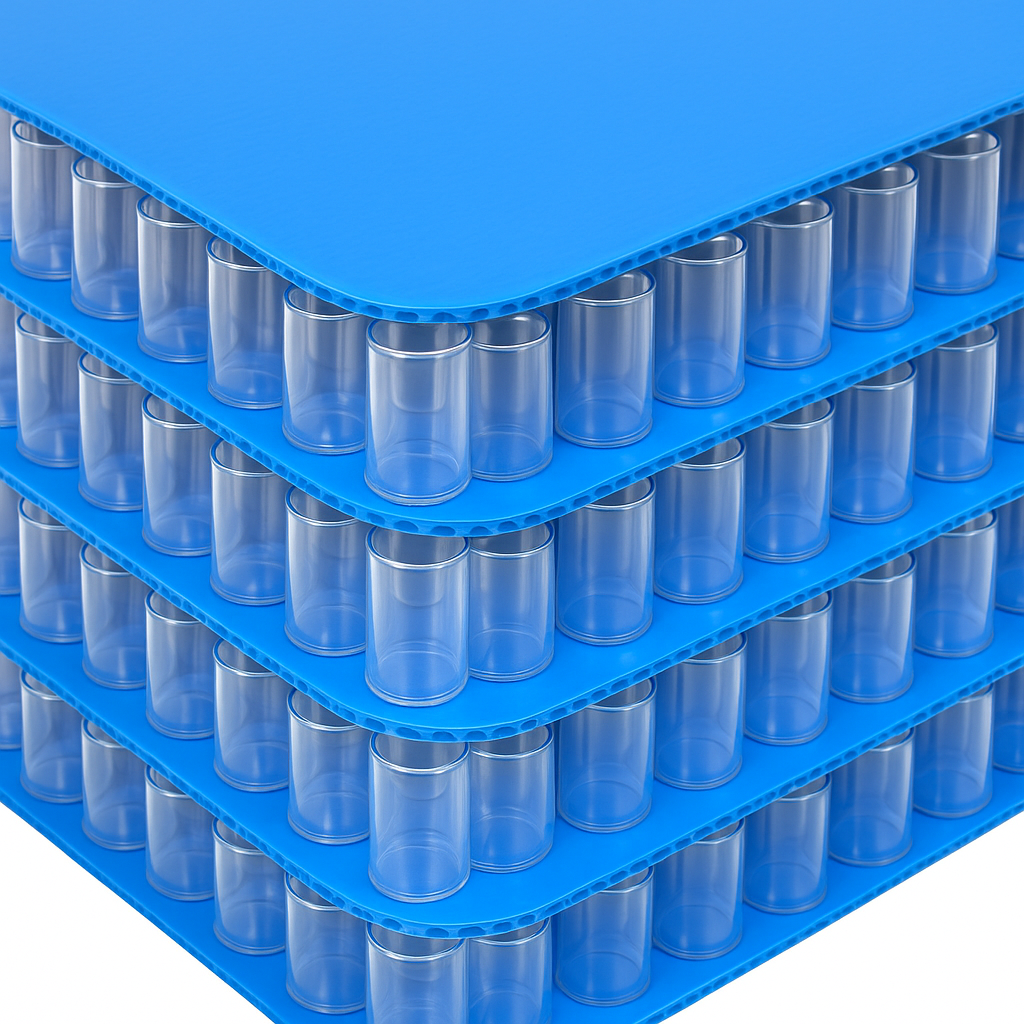 Custom PP Corrugated Plastic Layer Pads – Durable Bottle Divider Sheets for Pallet Packaging