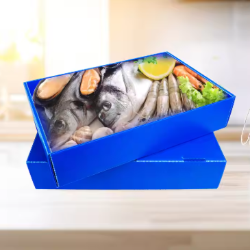Custom PP Corrugated Seafood Packaging Boxes – Durable and Waterproof Fish Transport Solutions