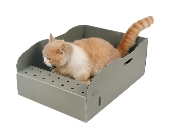 Disposable PP Corrugated Plastic Cat Litter Box – Monthly Replacement Solution