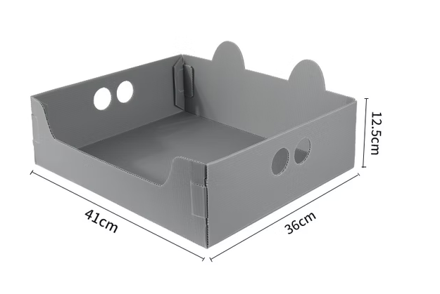 Disposable PP Corrugated Cat Litter Box – Monthly Replacement, Waterproof & Lightweight