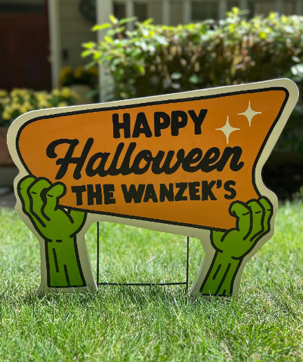 Custom Printed PP Corrugated Halloween Yard Signs – Waterproof Outdoor Holiday Decoration Boards with Stakes