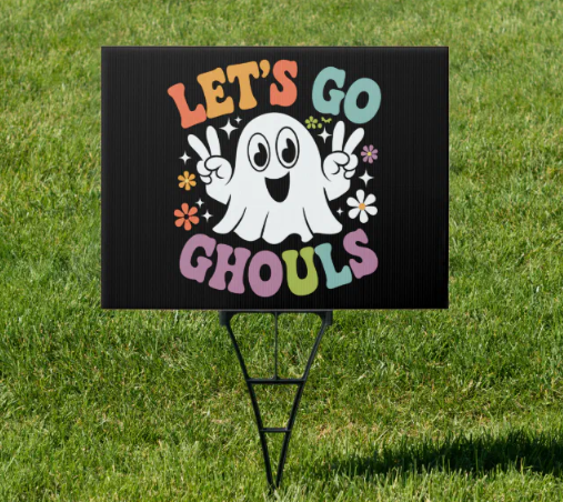 Custom Printed PP Corrugated Halloween Yard Signs – Waterproof Outdoor Holiday Decoration Boards with Stakes