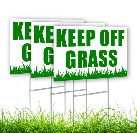 PP Corrugated Lawn Protection Signs – “Do Not Step on Grass” Warning Boards