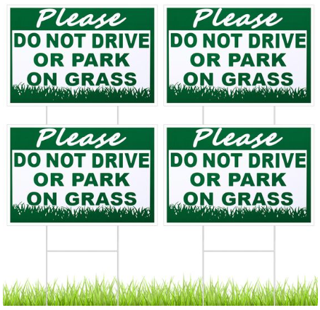 PP Corrugated Lawn Protection Signs – “Do Not Step on Grass” Warning Boards