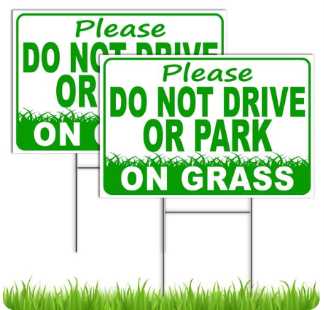PP Corrugated Lawn Protection Signs – “Do Not Step on Grass” Warning Boards