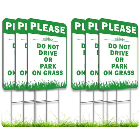 PP Corrugated Lawn Protection Signs – “Do Not Step on Grass” Warning Boards