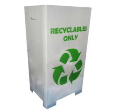 Reusable PP Corrugated Plastic Waste Bin – Foldable Garbage & Recycling Container