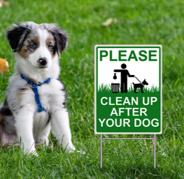 PP Corrugated Dog Waste Sign – Please Clean Up After Your Dog