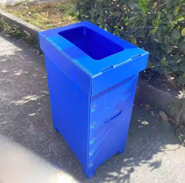 Customizable Correx Folding Trash Bin – Corrugated Plastic Recycling Box