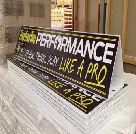 Custom PP Corrugated Desk & Floor Display Signs – Lightweight, Durable & Customizable