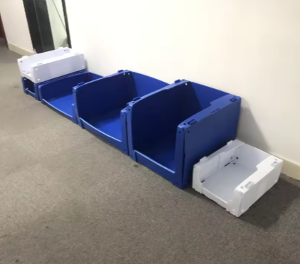 Plastic Stackable Picking Bin – Front Access Storage Solution for Clothing & Inventory