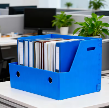 PP Corrugated Document Organizer Box – Foldable & Moisture-Proof File Storage Solution